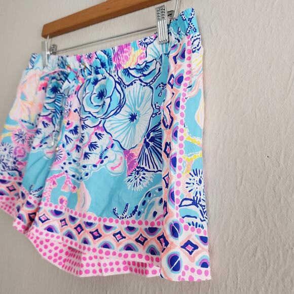 Lilly Pulitzer 5" Katia Bali Blue Once Upon A Tide Drawstring Shorts - Picture 2 of 11